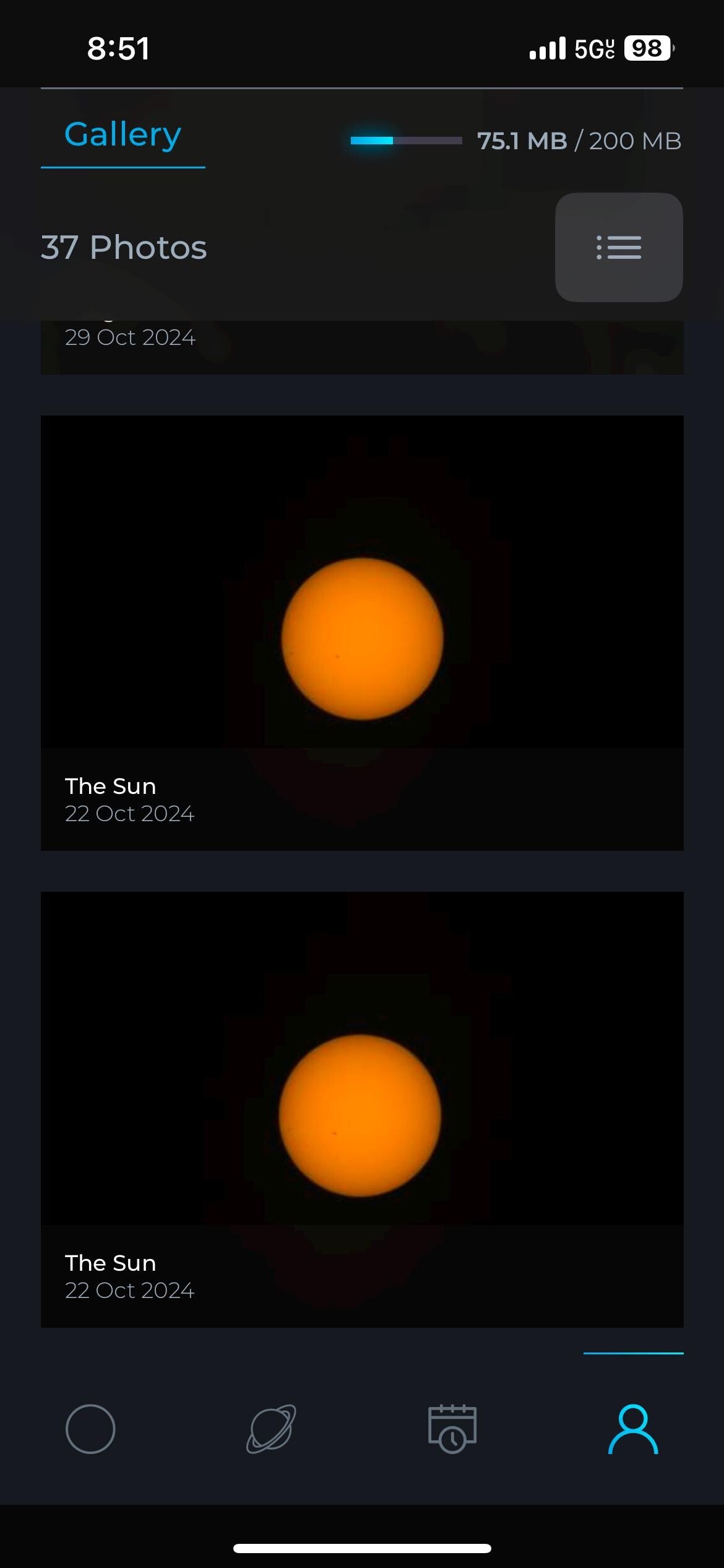 Vaonis Vespera Solar Filter - For eclipse and sun observation